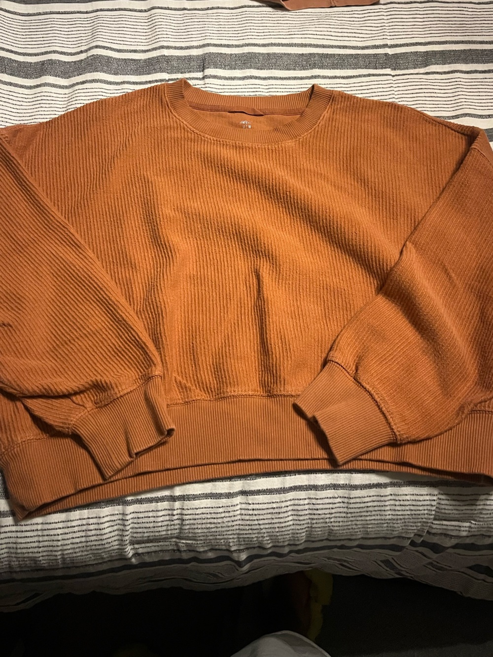 Women's Rust Orange Waffle Knit Sweater